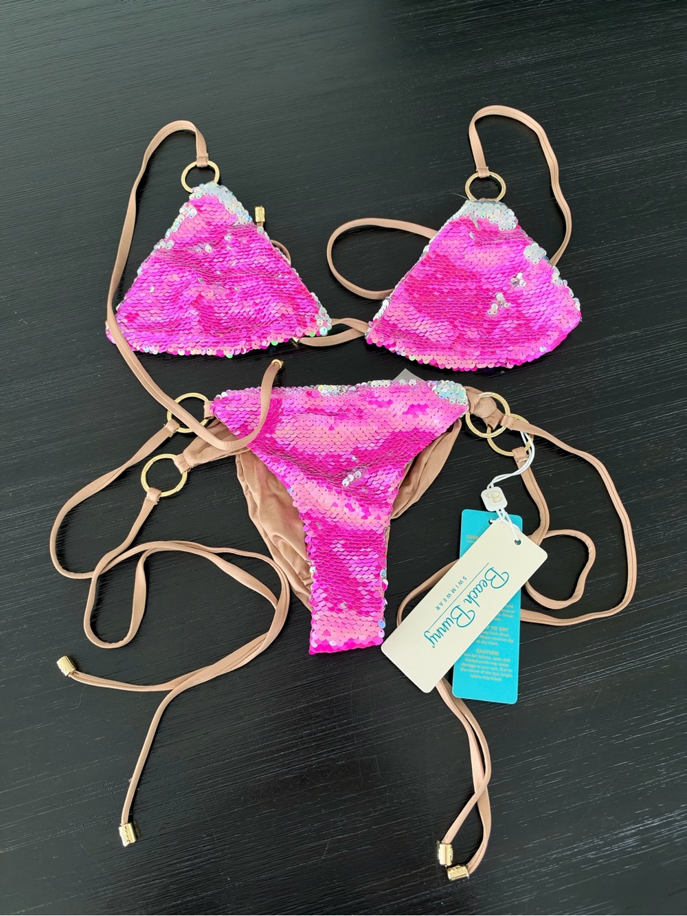 NWT Beach Bunny Sequin Bikini Set